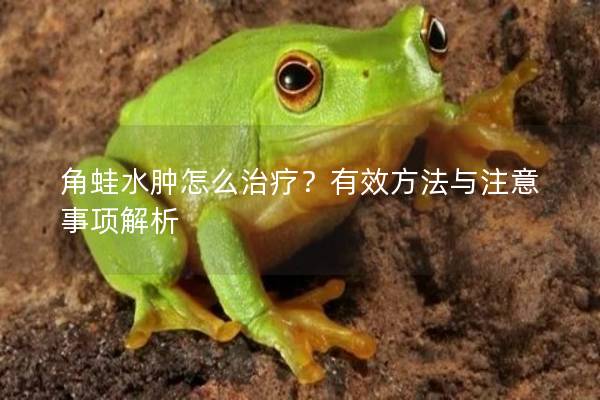 角蛙水肿怎么治疗？有效方法与注意事项解析