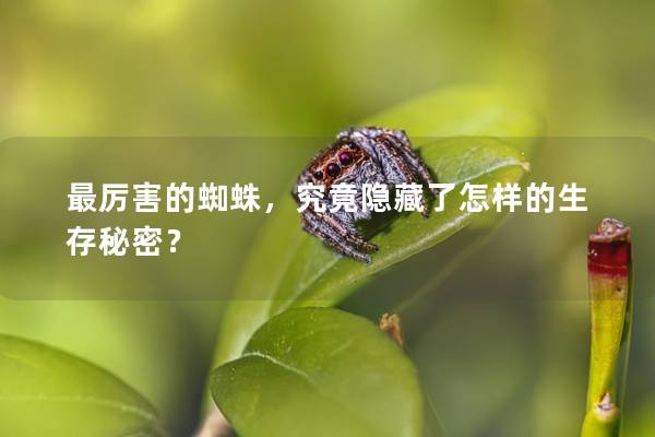 最厉害的蜘蛛，究竟隐藏了怎样的生存秘密？