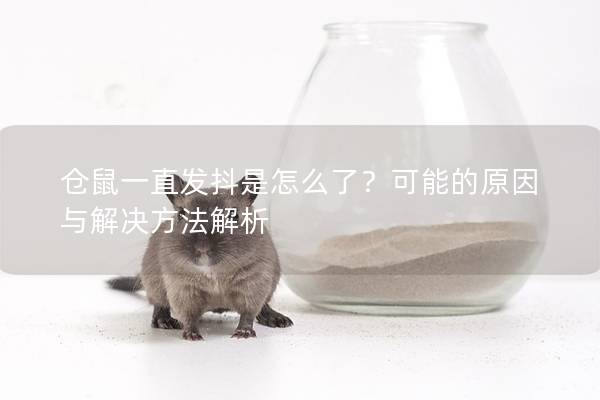 仓鼠一直发抖是怎么了？可能的原因与解决方法解析